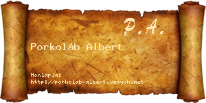 Porkoláb Albert névjegykártya