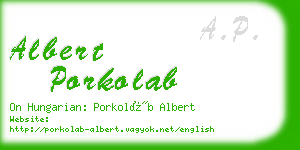 albert porkolab business card